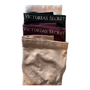 Victoria's Secret Bikini Panty Collection: Black, White, Burgundy, Tan Large NWT